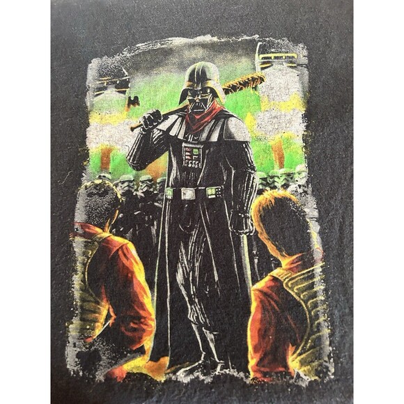 Darth Vader Men's Large Negan Walking Dead Star Wars Crossover Black T-shirt - Picture 2 of 4